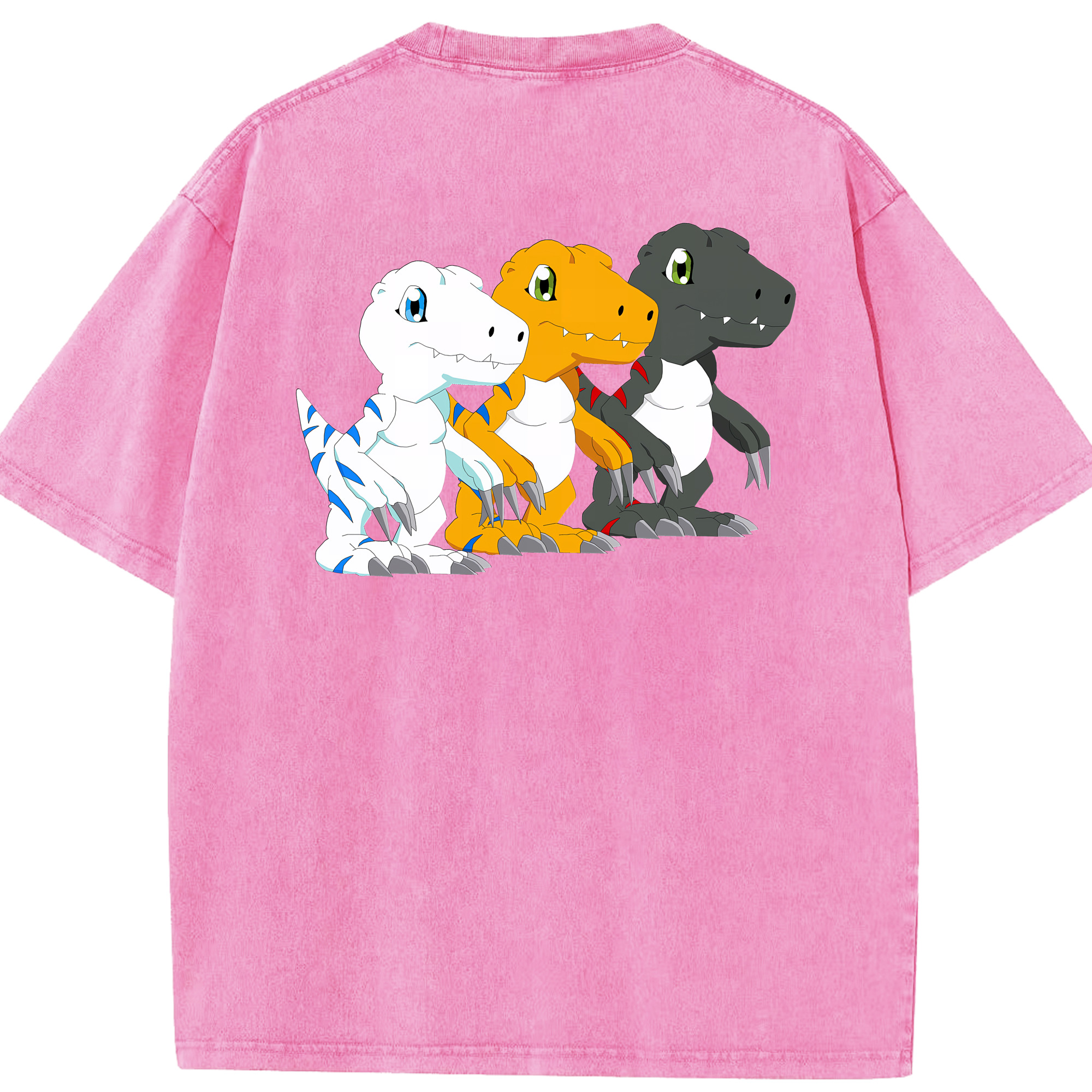 （画像用） Digimon デジタルモンスター/デジモン 綿100% ヴィンテージ風 半袖Tシャツ（背面プリント）